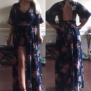 J for Justify - Floral Maxi Romper